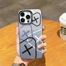 Fashionable Artistic Lined Double-Layer IMD Phone Case, Shock Resistant With Electroplated Buttons, Compatible With Iphone 16/15/14/13/12 Pro Max Waterproof Anti-Fall Scratch Resistant - Multicolor - View 3