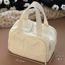 Multineos Comercial Large Capacity Portable Cosmetic Bag Travel Portable Cosmetic Wash Storage - Beis - Ver 4