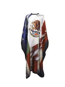 1pc Vintage Patterned Barber Gown, Salon/Hairdresser Styling Apron, Professional Size With Buttons, Unisex For Hairstylist,Back To School,Travel Holiday Essentials,Hair Accessories For Women - Multicolor - View 13