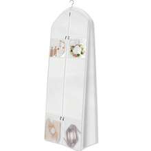 4 bolsas de almacenamiento con bolsillo con cremallera para vestido de novia, abrigo, organizador de prendas, protector de no tejido para vestido, abrigo, falda, artículos esenciales para dormitorio, organizador de ropa, organización y almacenamiento de armario para el dormitorio - Blanco - Ver 1