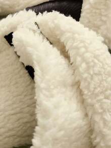 Apperloth A Áo khoác da PU ngắn kiểu dáng đường phố, cổ bẻ, tay áo khóa kéo, lót lông cừu, thích hợp cho nữ mùa Thu/Đông. - màu nâu - Xem 7