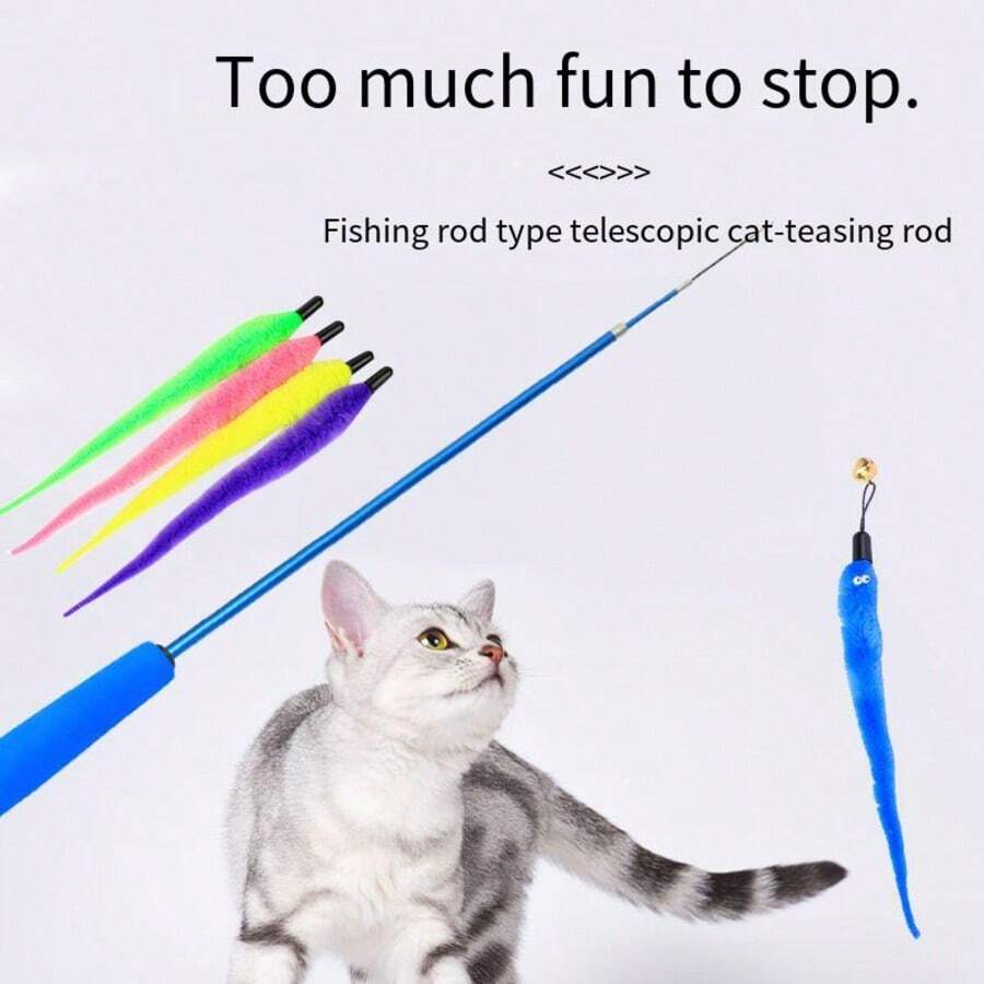 2pcs Caterpillar Replacement Teaser Wands For Cat Plush Toys