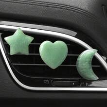 3 件套天然水晶新月星心形出风口夹装饰，汽车空调出风口天然石装饰配件 - 均碼 - 查看 6