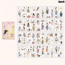 20 folhas de adesivos transparentes de PET para scrapbook, adesivos para livros, diário, criatividade, faça você mesmo, colagem de contas, adesivos para diário, material escolar, volta às aulas