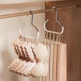 2pcs Creative Wardrobe Hat Rack, Round Anti-Slip Clothes Hanger That Easily Holds Hats, Scarves, Ties, Underwear And Clothes, Multifunctional Home Organizer For Closet, Entryway, Bedroom, Bathroom, Dorm Or Travel, Space-Saving Wall Hook Design, Rotating Swivel Hooks, Strong Load-Bearing, Easy Installation, Neat Storage Solution For Holiday Gift, Christmas, Halloween, Thanksgiving, Back To School, Hostess Gift, Practical Everyday Use