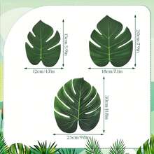 3 件套木叶墙饰，简约波西米亚风叶子设计，适用于家庭客厅/浴室/阳台/花园/办公室/走廊装饰 - 綠色 - 查看 4