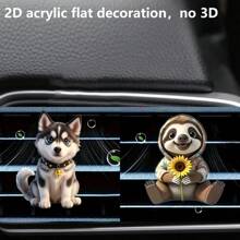 2 buc cleme de parfum acrilice 2D în formă de pisică drăguță pentru orificiul de ventilație al mașinii, difuzor auto, decor, reîmprospătator