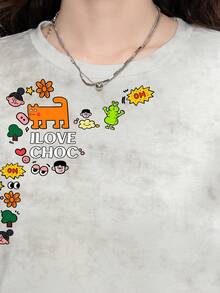 全新时尚休闲百搭圆领短袖女式棉质T恤 - 0A11米白色-YH880 - 查看 4