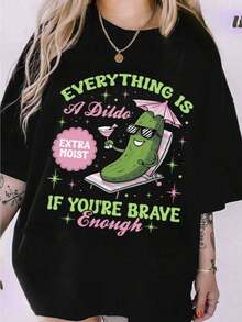 Inappropriate Shirts For Women Raunchy Cucumber Shirt Adult Humor Tee Funny Gag Gift Girls Trip Tshirt Exchange Dirty Humor Shirtgraphic Tees Men Shirts Streetwear White Shirt Black Shirt - 黑色 - 查看 1