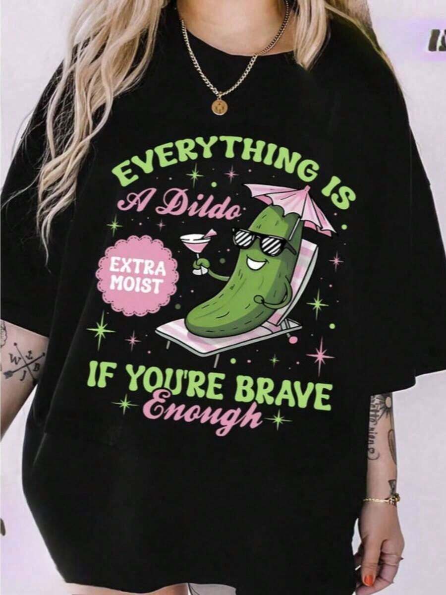 Inappropriate Shirts For Women Raunchy Cucumber Shirt Adult Humor Tee Funny Gag Gift Girls Trip Tshirt Exchange Dirty Humor Shirtgraphic Tees Men Shirts Streetwear White Shirt Black Shirt - 黑色 - 查看 1