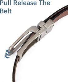 BOSTANTEN Belt Men Leather Reversible Belts Men 1 3/8 Casual Dress Pants, Two-In-One Belt - 001-復古棕色 - 查看 4