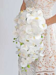 1/3 piezas -70cm Orquídea Phalaenopsis artificial, Tallo de orquídea de toque real de cabeza grande y colorida, Corona de orquídea artificial de estilo clásico, Orquídea Phalaenopsis de seda decorativa, Ramas de flores artificiales para decoración del hogar, Decoración de boda blanca, Decoración de Pascua, Decoración del Día de la Madre, Decoración del Eid al-Adha