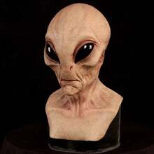 1pc, Sci-Fi UFO Alien Mask, Horror Headgear, Latex Mask, Synthetic Latex, Realistic Mask, Interesting Full-Neck Headdress, Prank Props, Daily Cosplay Costume Shooting Props, Bar, Club Carnival Party Supplies, Stage Performance Accessories (Latex Material Has A Slight Odor) Home Decor Halloween Decor Fall Decor Room Decor - Multicolor - View 6
