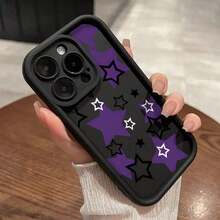 Funda de silicona para phone 11, 12, 13, 14, 15, 16 Plus Pro ProMax XSMAX XS/ X S22 S23 S24 S25, diseño elegante y moderno, estampado morado - Blanco antiguo - Ver 6