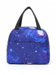 3 Pieces Set Of Dark Blue Starry Sky Print School Bag Backpack With Stationery Bag Lunch Bag, Large Capacity Waterproof Lightweight Backpack, Casual And Convenient Travel Backpack, Can Accommodate 15.6-Inch Laptop, Suitable For Elementary School Students, Junior High School Students, High School Students, College Students, Back To School Gifts For Grandchildren And Sons