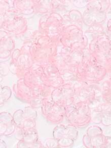 100 piezas / lote Cuentas acrílicas transparentes con forma de flor de 3 pétalos de 10 mm - Ideales para hacer pasadores de pelo, llaveros, cadenas de teléfono, collares y accesorios de joyería y manualidades DIY