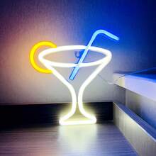 1 件高亮鸡尾酒玻璃瓶啤酒杯霓虹灯手势 666 手 LED 杯、外星人、星球、牛头、火焰、樱桃、狗爪、游戏控制器、酒吧杯装饰灯、LED 霓虹灯家居装饰、派对装饰、圣诞派对装饰、圣诞礼物 - 雞尾酒杯 - 查看 65