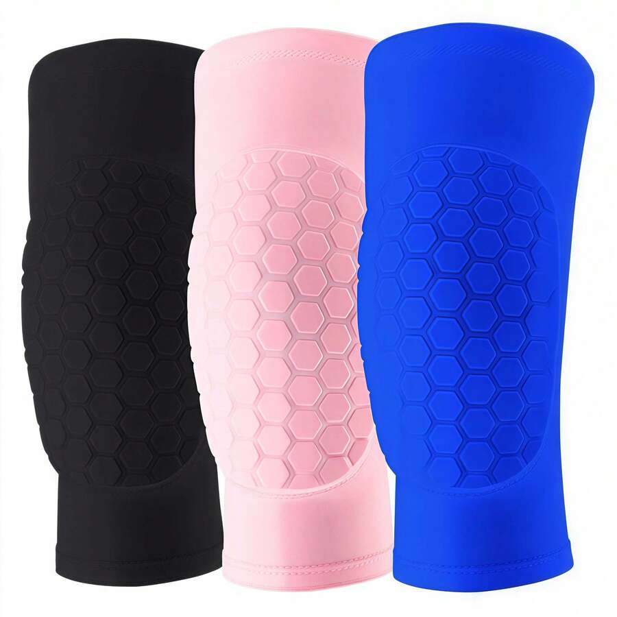 Children's Outdoor Lycra Honeycomb Anti-Collision Knee Pads, Elastic Basketball Knee Guards, Professional Sports Kneepad - Multicolor - View 1