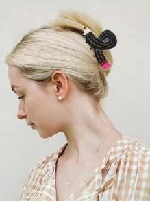 Hair Clips 1pc, Personalized Twisted Pencil Gripper Creative Design Cartoon Cute Hairpin Ponytail Clip Hair Claw School Season Gift Hair Accessories Elegant Claw Clips, School Stuff, College Autumn Accessories Fall Winter For Vacation Outfits Woman