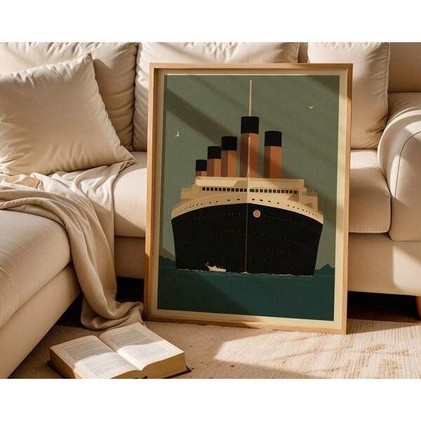 1 Pc Vintage Cruise Ship Wall Art Prints Nautical Vacation Travel Posters For Walls, Funky Retro Posters For Bedroom/Living Room/Dorm/Bar Decor, Coastal Beach Voyage Wall Prints & Perfect Souvenir Back To School/Graduation Gift For Travel Enthusiasts, Frameless (Set Of Nautical Art Prints)