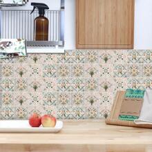 10 pièces Papier peint autocollant floral, Stickers muraux en PVC pour cuisine, Décoration murale à domicile pour chambre à coucher, salon, salle de bain, Accessoires de cuisine DIY, Articles de cuisine, Décoration de cuisine, Papier peint mural, Décoration murale