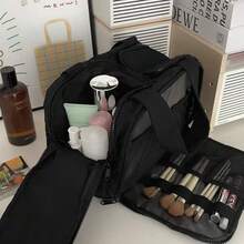 Multineos Comercial Large Capacity Portable Cosmetic Bag Travel Portable Cosmetic Wash Storage - Black - View 4