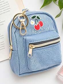 1pc Fashionable Zipper Small Wallet PU Material Mini Pouch Suitable For Keys Cards Coins Back To School Season Supplies For Women Wallet Purse Wallet Mini Wallet