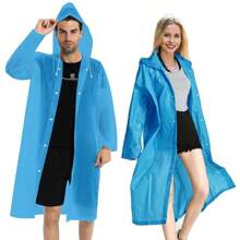 1pc Thick Waterproof Full Body Rain Poncho, Long Sleeve Adult Outdoor Cycling Hooded Raincoat, Hiking Rainwear