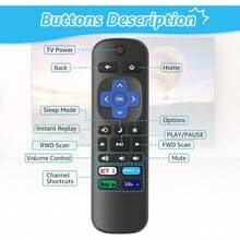 3+2 Packs Replacement Remote Control For Roku With Soft Silicone Case Universal Remote For  Roku Hisense Roku Onn Roku Westinghouse Roku  Roku Smart TVs (Not For Roku Stick Box) - 2PackRemote & Vỏ màu xanh & Vỏ màu tím & Xanh lá - Xem 3
