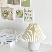 1pc LED Warm Light Eye-Caring USB Powered Night Light, Nordic Ceramic Pleated Retro Desk Lamp, Cozy Atmosphere Lamp Suitable For Bedside, Bedroom Decor - Multicolor - View 15