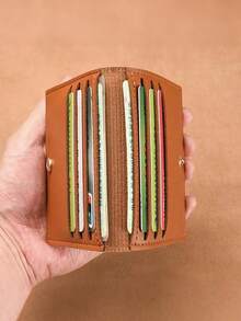 Porta Tarjetas Multicolor con Botón de Presión, Múltiples Ranuras para Tarjetas Bancarias, Identificación, Licencia & Tarjetas de Visita, Ultra Delgado & Resistente a Arañazos, Ideal para el Transporte. - Multicolor - Ver 4