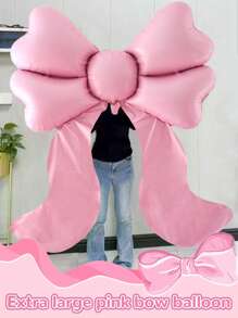 1 Stück 150 cm extra großer rosa Schleifenballon, mittelgroßer matter hellrosa Schleifenfolienballon, für Schleifen Dekoration, Geburtstag, Valentinstag, Hochzeit, Fotoshooting Dekoration, Prinzessin Geburtstagsparty, Bridal-Shower, Junggesellinnenabschied, Jahrestag