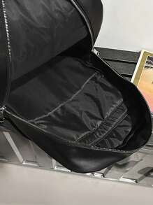 Men's Large Capacity Solid Color Durable Waterproof Backpack, Outdoor Travel Bag
