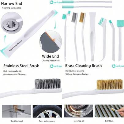 [JUN CAN]Cleaning Brush Set For Small Spaces 9 Pcs Kitchen Scrub Brushes For Window Keyboard Sink Humidifier Detailing Crevice Cleaning Tool Supplies Gadget Kit