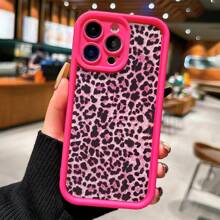 Funda protectora a prueba de golpes con estampado de leopardo, Leopardo magenta sexy, compatible con Apple 13/11/12/14PlusPlus/XR/16/16ProMax, cubierta protectora
