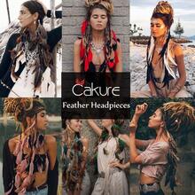 CAKURE Boho Headband Black Hippie Headpiece Headdress Hair Accessories Women And Girls (Type A) - D型 - 查看 5