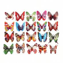 10pcs Realistic Butterfly & Dragonfly Garden Decor - Outdoor Artificial Insect Stakes For Flower Pots, Lawn, Yard - Rust-Proof PVC Plastic Ornaments - Multicolor - View 10