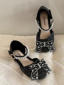 2025春季新款儿童水晶公主鞋,女童软底时尚礼服鞋 - 黑色 - 查看 8