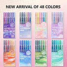 Languo 88 couleurs Ensemble de stylos paillettes/48/40/24/16, Ensemble de stylos paillettes métalliques, Stylos gel paillettes métalliques à grande capacité, Effet paillettes, Stylos attrayants pour cahier de dessin, Surligneur 1 mm - Multicolore - Voir 16