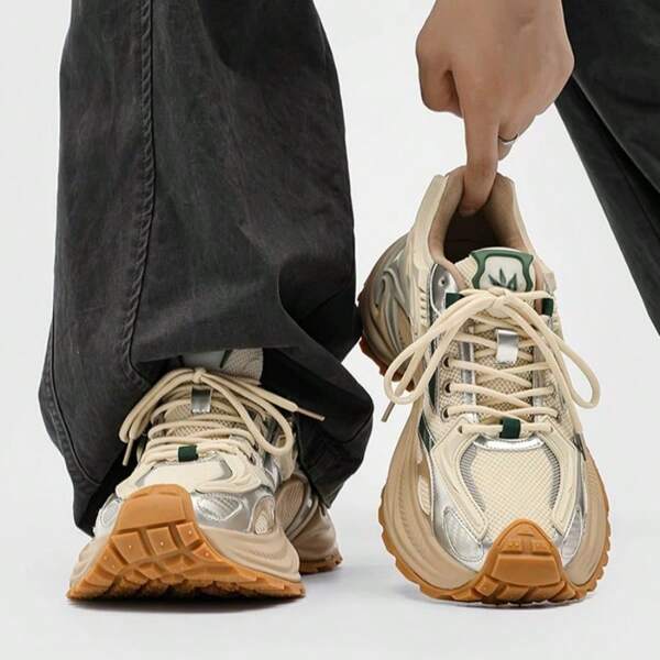Retro-Jogging-Sneaker für Herren – Atmungsaktiv, ideal für Frühling und sportliche Outfits