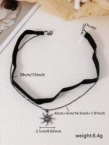 1 件复古旭日吊坠项链，哥特式颈链，适合女士、日常和派对配饰