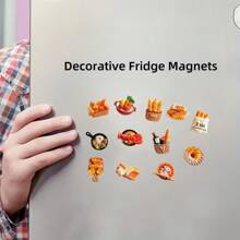 Juego de múltiples piezas de imanes para nevera con diseño de comida adorable - Pegatinas magnéticas mini lindas para nevera, apropiadas para la cocina, la pizarra de la oficina y el lavavajillas - Decoración perfecta de imanes para nevera, imanes divertidos para nevera, regalo de Acción de Gracias