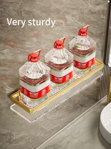 1pc No Drill Bathroom Shelf, Acrylic Vanity Wall Mounted Storage Rack For Toilet, Restroom, Gift For Holiday, Birthday, Party