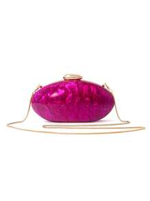 1 pieza Elegante bolso de mano de acrílico púrpura para mujer, bolso de noche minimalista con efecto de mármol para fiesta, boda, baile de graduación, banquete