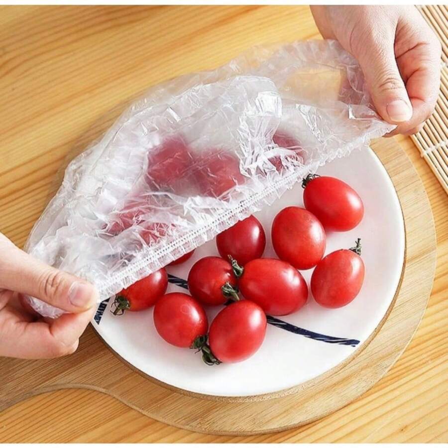 Kit 300 Disposable Plastic Cover Food Protector Practical And Economical For Food