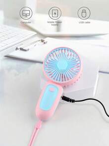 1 件男女通用情侣撞色项链风扇，便携式迷你 5 叶 USB 可充电冷却风扇，适合夏季户外旅行、海滩、运动、办公室、学校、泳池派对、日常生活 - 彩色 - 查看 8