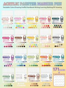 Languo Direct Liquid Soft Tip Acrylic Markers Set - 171 Vibrant Colors In 19 Diverse Color Sets With 9 Pens Each - Ideal For Artists, Students, Designers, Crafters, And Professionals - Perfect For Drawing, Painting, Illustration, Sketching, DIY Projects, Bullet Journaling, Home Decor, School Assignments, And Creative Artwork,School Supplies,Back To School