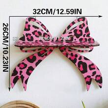 1pc Butterfly Shaped Wall Mounted Jewelry Display Rack, Pink Leopard Print Decorative Storage Organizer, Floating Wall Hanging Rack For Earrings, Necklaces And Rings, Modern Home Decor, Ideal Gift For Her, Stylish Storage Solution For Bedroom Or Bathroom - Multicolor - View 6