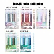 Bút gel Languo 9 màu dung tích lớn, bút marker acrylic không trong suốt, bút vẽ doodle phong cách Ins đơn giản dễ thương màu Morandi & Candy, bút lập kế hoạch cho học sinh vẽ nghệ thuật, vẽ truyện tranh, ghi chép - Nhiều màu - Xem 9