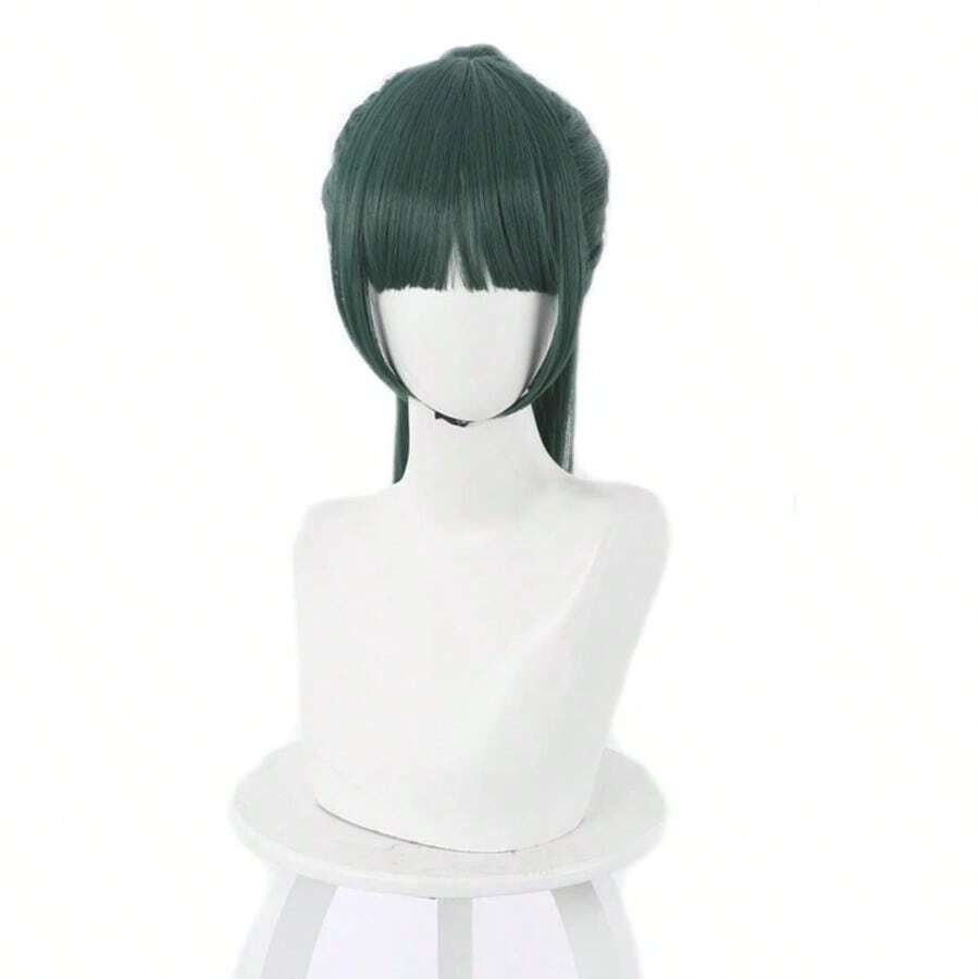 LAnime JJK Cosplay Wig Maki Zenin Straight Green Ponytail Cosplay Wig Hallween Christmas Party Wigs For Women5001 - 綠色 - 查看 1
